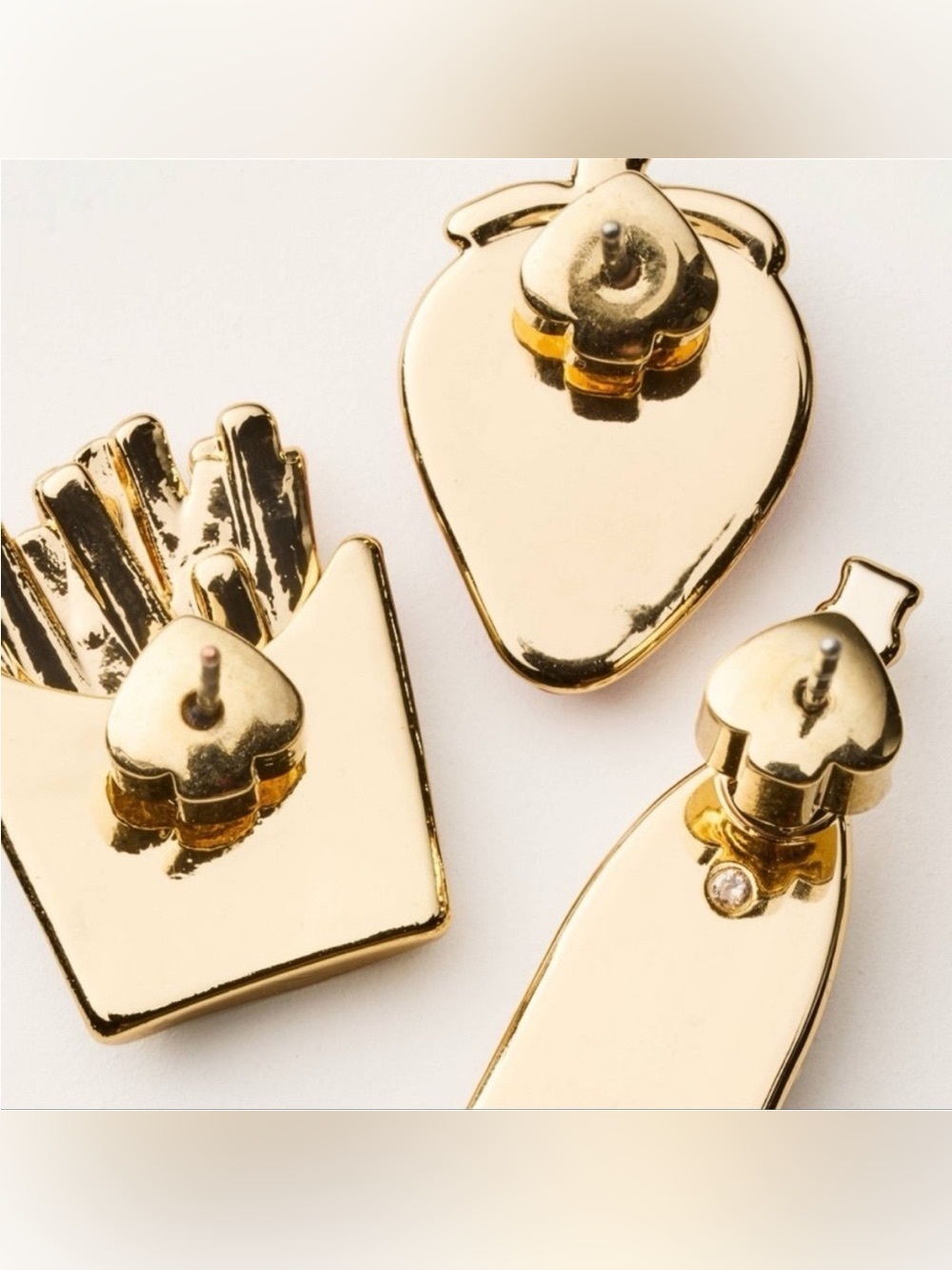 NWT Kate Spade 3 Piece Earring Set - Champagne, French Fries & Strawberry - Picture 8 of 9